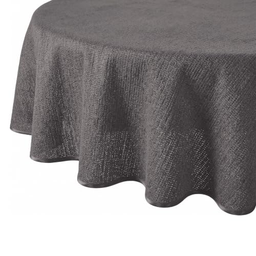 Tischdecke Outdoor Wetterfest rutschfest & UV-Beständig in 7 Farben - Weichschaum PVC Tischdecke Abwaschbar & Waschbar bei 30C - Gartentischdecke Rechteckig 130x220 cm Dunkelgrau