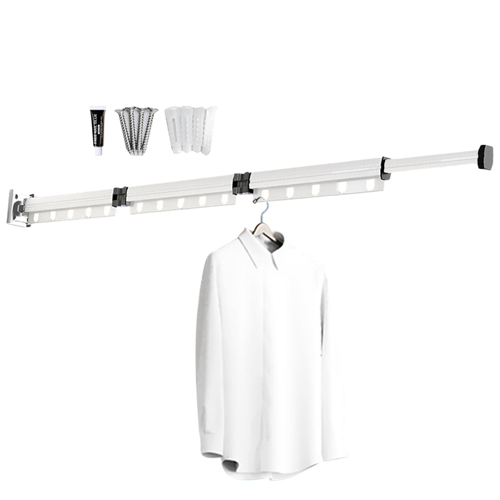 Étendoir à vêtements mural extensible pliable et séchoir compact