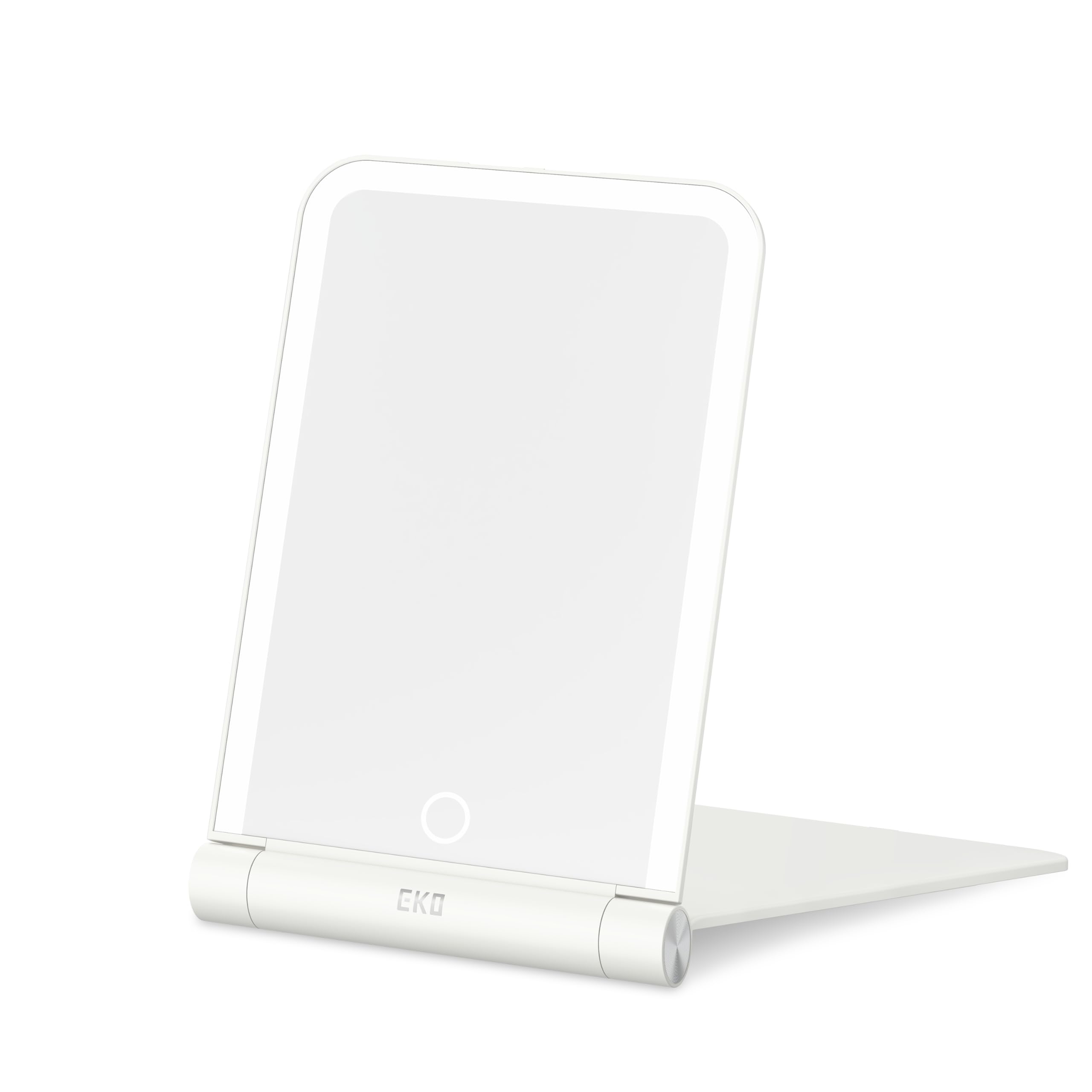 EKO IMira Specchio Da Viaggio LED 20 Cm - Pieghevole, Ricaricabile USB, 3 Colori Luci Touch, Batteria 1800mAh, Bianco