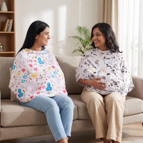Image of A Baby Cherry - Nursing Cover, Nursing Covers for Feeding Mom, Feeding Cover Breastfeeding Mother, Feeding Cover for mom, Multi-Use, Breathable, 360 Full Privacy Set of 2