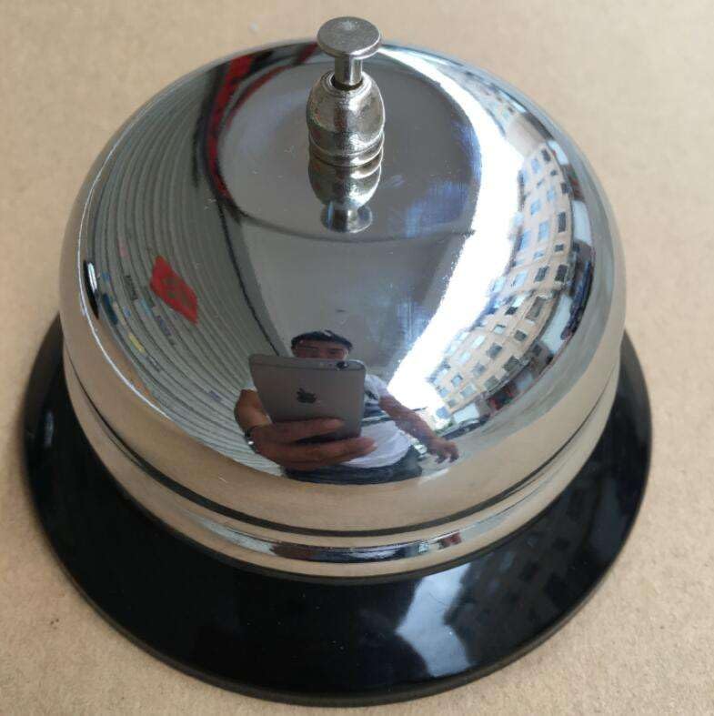Image of Call Bell 3.35 Inch Diameter with Metal Anti-Rust Construction, Ringing, Durable, Desk Service for Hotels, Schools, Restaurants, Reception Areas, Hospitals, Warehouses (Silver)