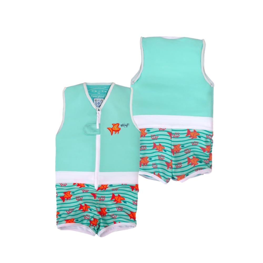 PLOUF Traje de baño flotante para niño y niña: Piranha – Traje de boya – Mono flotante – Chaleco flotante cómodo para la seguridad y el aprendizaje de la natación