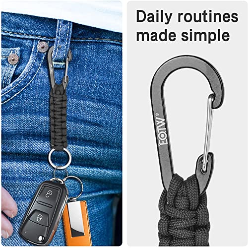 Eotw Carabiner Keychain, Small Carabiner Clip With Paracord Keychain Mini Aluminum D Ring Key Organizer #TOP2