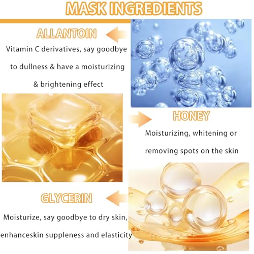 Ljybobin 8 Pack Honey Sheets Face Mask Skincare Set,Moisturizing Facial Masks For Men & Women,Hydrating Long Lasting Soft Face Masks Skin Care For All Skin Types thumb #2