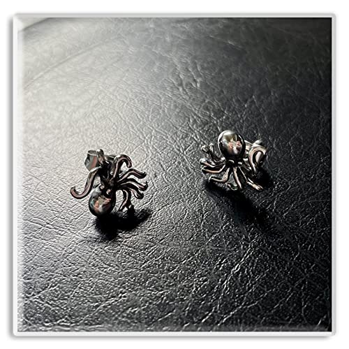 Xusamss Punk Body Piercing Earrings Stainless Steel Animal Octopus Stud Earrings3