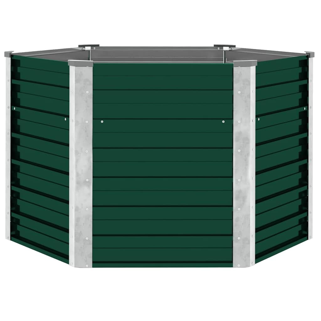 vidaXL Lit Surélevé Acier Galvanisé 129x129x77 cm Vert Jardinière Pot de Fleur