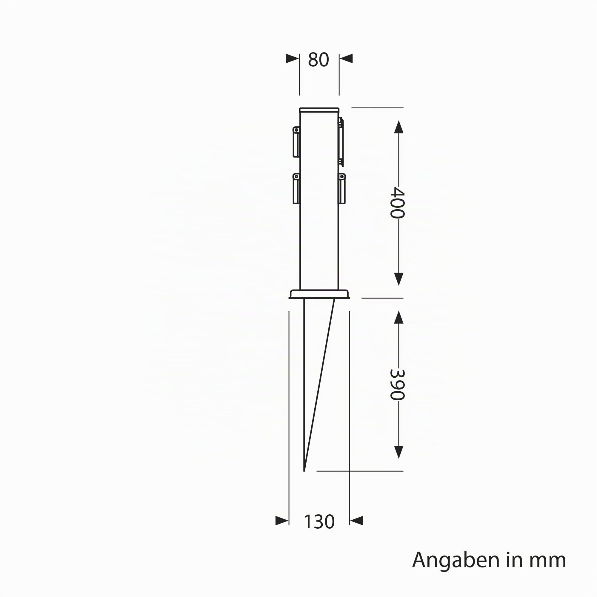 ledscom.de 3X Garten-Steckdosen-Säule Polly mit Erdspieß für außen, IP44, 3-Fach mit Timer/Zeitschaltuhr, anthrazit, eckig, 38cm