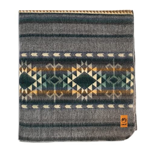 Alpaca Wool King Size Throw Blanket | 87 x 64 Inches | Soft, Hypoallergenic and Breathable | Lightweight Warm | for Bed, Couch, Outdoor or Picnic (Light Gray)