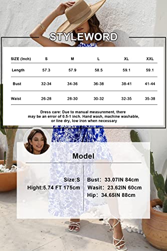 Image of STYLEWORD Women's Summer Floral Halter Maxi Dress Vacation Semi Formal 2026