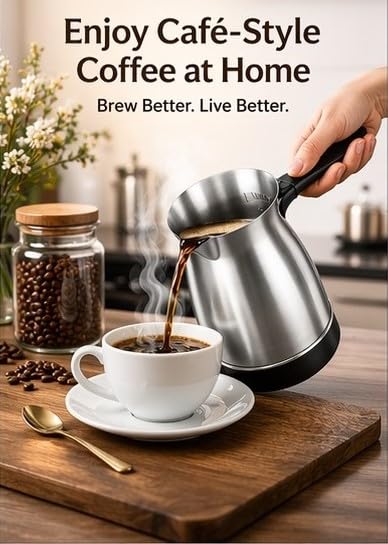 Image of Elegant Electric Coffee Maker Stainless Steel Kettle 600ml with Power Switch for Coffee Tea Milk Melted Butter Water Boiler