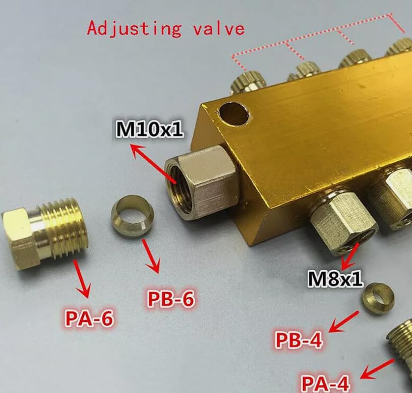 QXNASU CNC Oil Distributor Machine Lubricating Tube Adjustable 1 Inlet 7 Outlet Valve