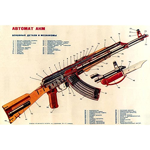 Meishe Art Poster AK-47 Assault Rifle Military Wall Decor