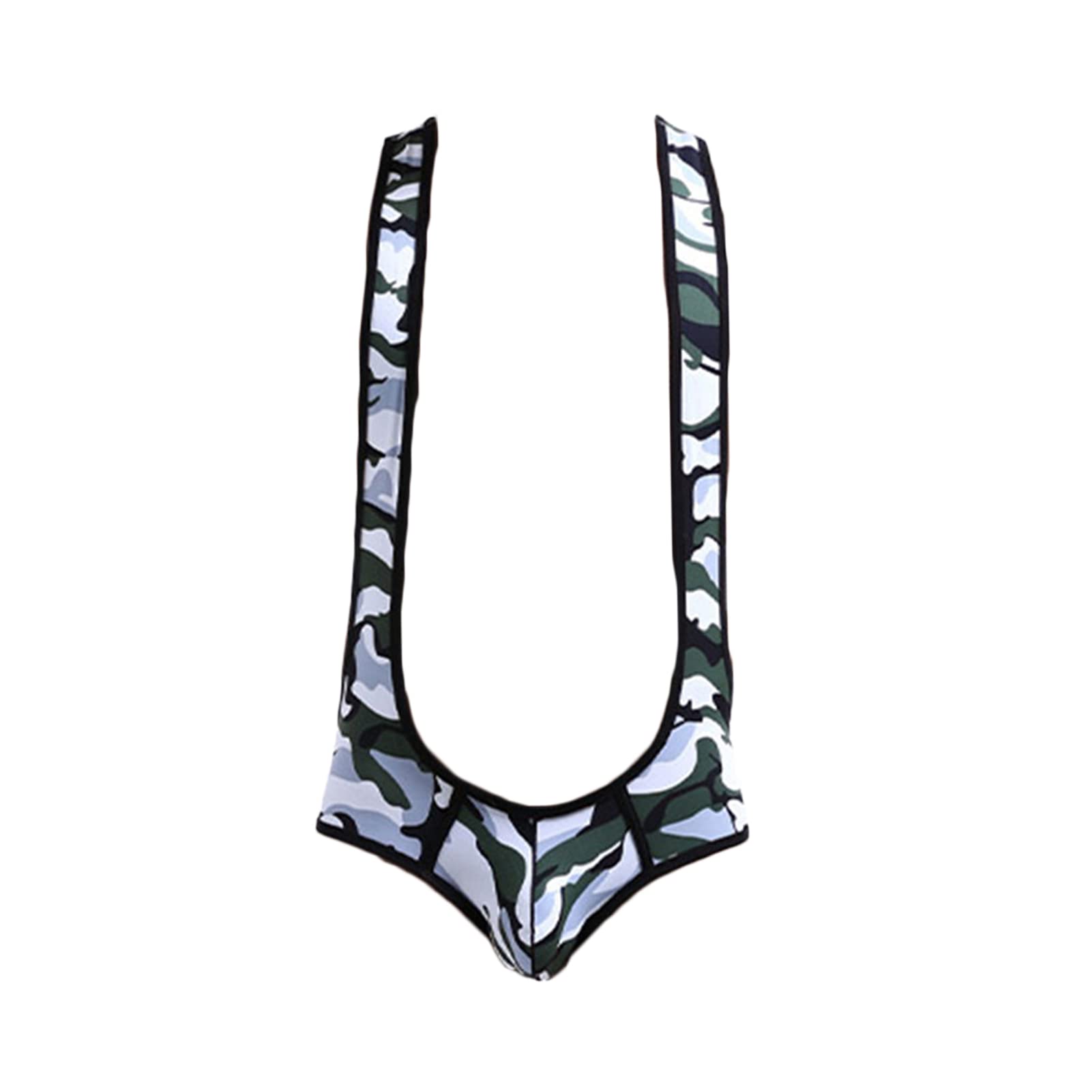 Maiyifu-GJ Men's Sexy Jockstrap Leotard Underwear Stretch Wrestling Singlet Bodysuit Suspender Jumpsuit Swimsuit Mankini (White,X-Large)