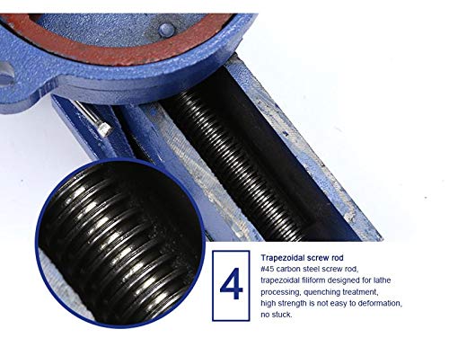 KATSU Tornillo de Banco 5" 125mm 5,2kg, Resistente de 360 Grados Base Giratoria Torno Fresadora Mesa Banco de Trabajo Abrazadera para Mecánicos e Ingenieros 402351