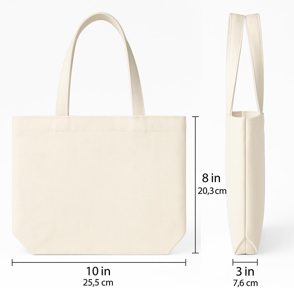 Mini Canvas Tote Bag –Extra Small Gift Bag for DIY Heat Transfer & Personalized Design, Reusable Plain Cotton Bag for Party - Image 4