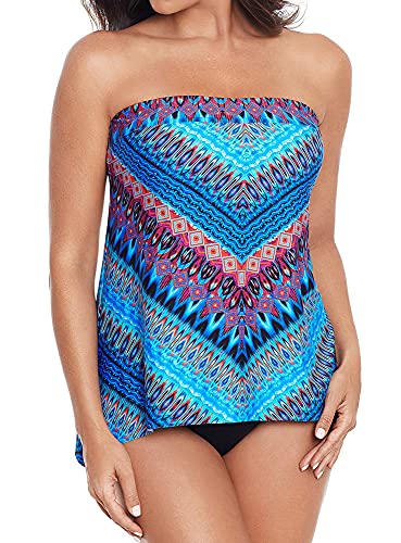 Miraclesuit Women's Swimwear Strapless Bandini Underwire Removable Straps Tankini Bathing Suit Top2