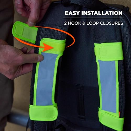 Image of Ergodyne GloWear 8106 Universal Hi Vis Reflective Strap Cover, Designed for Harnesses, Backpacks, Safety Gear, 2-Pack