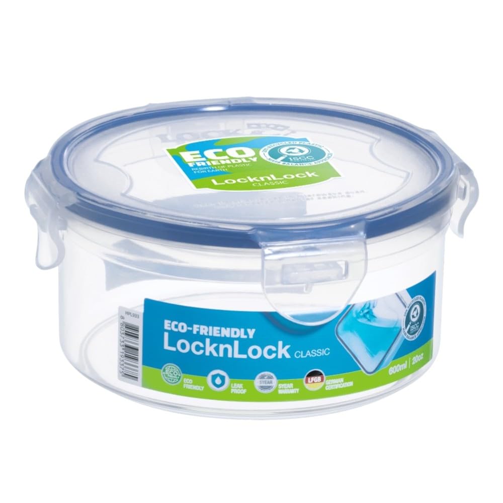 Locknlock Clear Classic Round 600Ml Airtight Food Storage Container With Lid