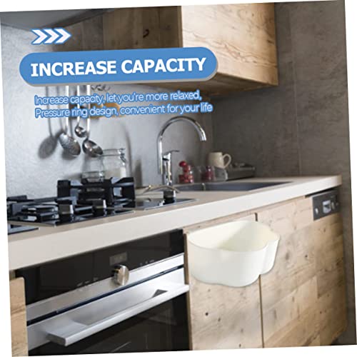 Caneca de basura colgante rectangular de plástico blanco para cocina miniatura 5