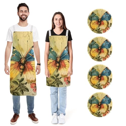 Tabliers de cuisine papillon pour cuisiner en famille sans taches
