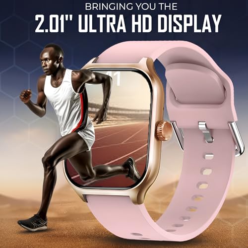 Image of GameSir H9 Smartwatch with Long Battery Life, 2.01 inch High-Resolution Screen, Bluetooth Calling, IP68 Waterproof, TFT Display, Luxury Design for Men & Women (Pink)