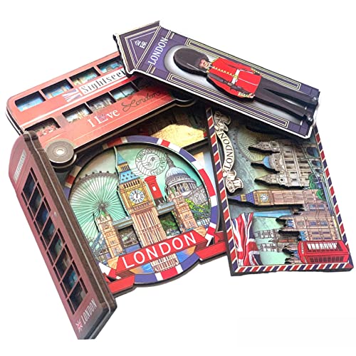 6 London Souvenirs wooden fridge magnets Union Jack British Souvenir England Gift magnet