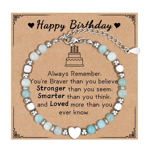 Birthday Bracelet Gifts for Her 13th 16th 18th 21st Happy Birthday Gift for Her Heart Bracelet Sweet 13 16 18 21 Birthday Gifts for Sister Friends Daughter Granddaughter Niece Mom Wife