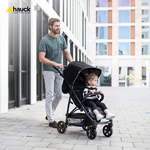 Image of Hauck Rapid 4 Baby Stroller-Ultra Compact and Lightweight Buggy with 5-Point Harness, One Hand Fold, Removable Bumer Bar, Pram for Kids from Birth Up to 25 Kg-Approx. 4 Years,Black