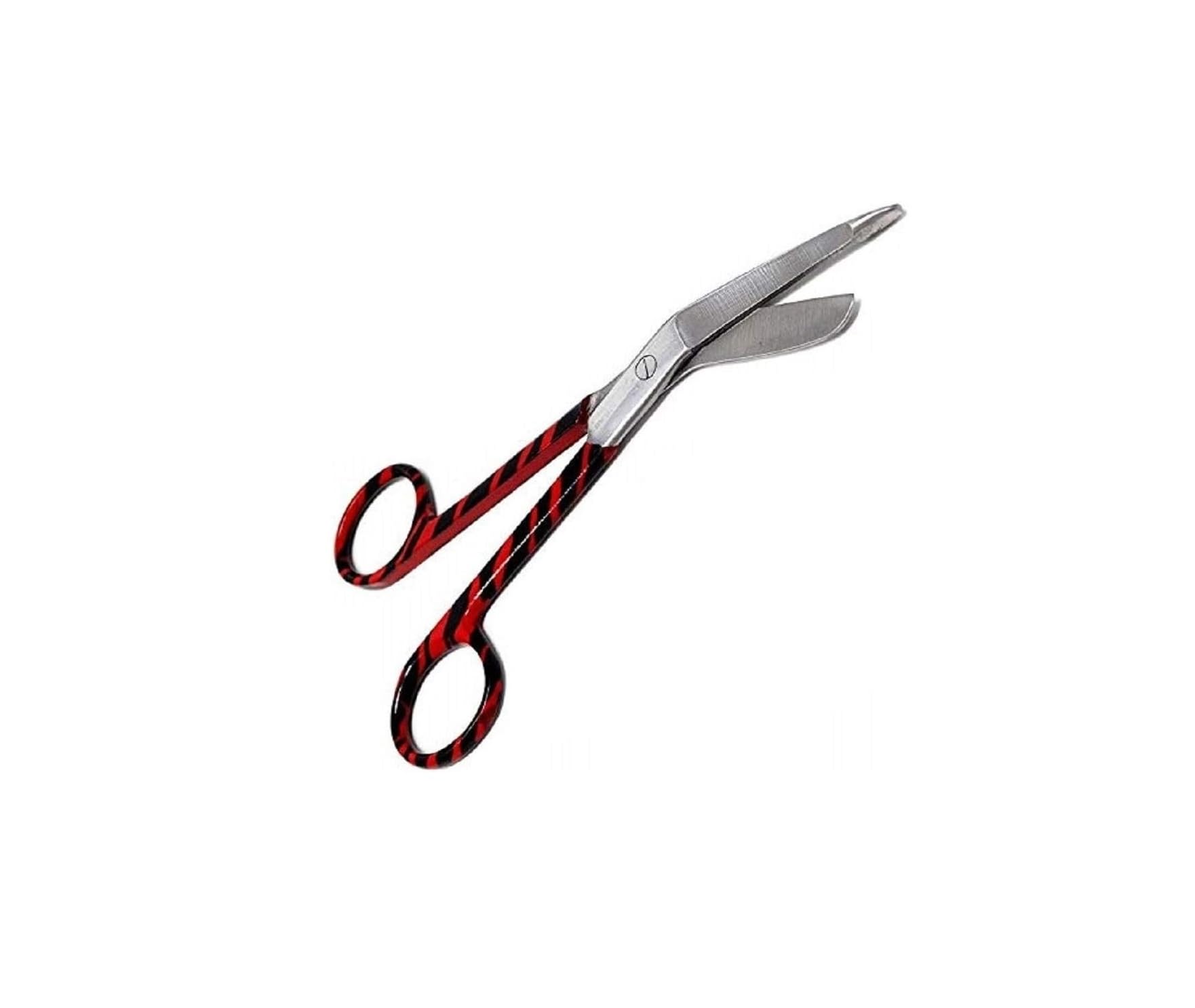 Panther Surgical Red Stainless Steel 5.5'' Trauma Tough Cut All Purpose Blunt Ended Surgical Scissors Lister Bandage Shears Color Coated Nursing Student First Aid Utility Scissors (Red)