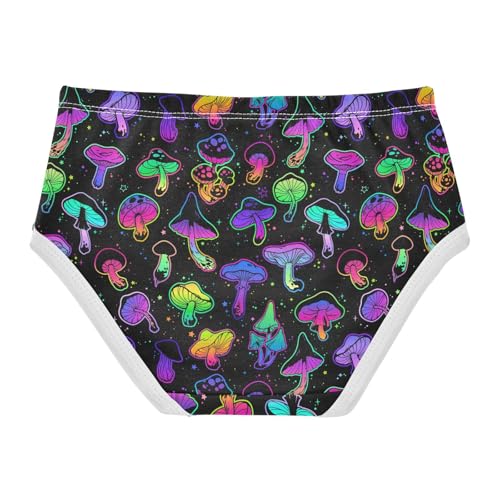 Girls Underwear Soft Cotton Colorful Mushroom Kids Panties in Sizes 2/3t, 4t, 5t, 6 and 82