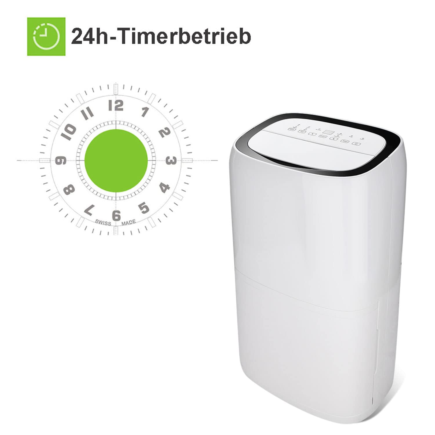Daromigo Osuszacz powietrza 26 l/24 h wydajność osuszania – do pomieszczeń o powierzchni ok. 20–30 m² – z 4 trybami pracy, wskazówki dotyczące temperatury barwowej, tryb timera, osuszanie, tryb