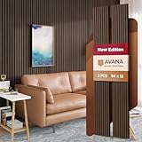 Avana Acoustic Wood Wall Panels – 94.4 x 12.6 Inch Dark Walnut Acoustic Panels 2 PCs – Wall Panels For Interior Wall Decor for Homes, Offices, Studios – Aesthetically Pleasing Wood Panels For Wall