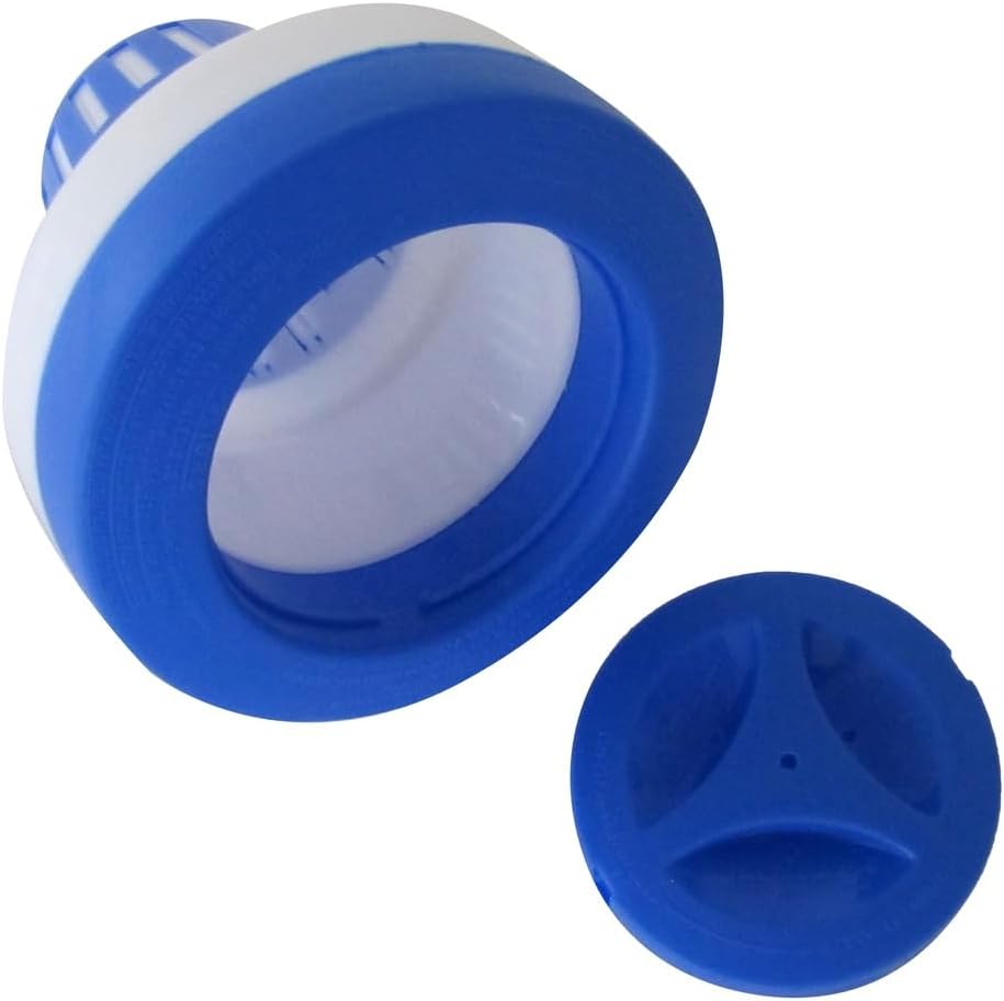 Pool Chlorine Tablet Dispenser Floater - 3" Inch Tablets Holder for Above Ground and Inground Swimming or Baby Pool, Spa, Hot Tub - Bromine or Chlorine Chemical Float Dispenser - 7" Blue Floating