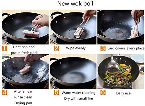 Wok de hierro fundido de 36 cm miniatura 3