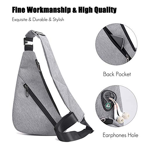 FANDARE Sling Bags Mens Shoulder Unbalance Backpacks Ultra-Light Chest Pack Multipurpose Crossbody Bags for Boy Outdoor Sport Travel Gym Running Hiking Daypack Gray A - Image 4