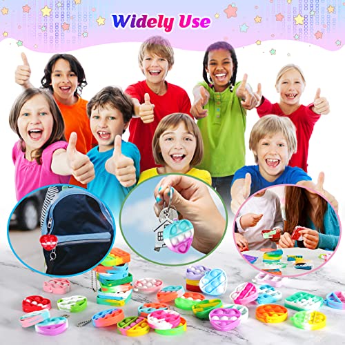 30 Pcs Pop Fidget Toys Its Party Favors For Kids 4-8,8-12, 3 Shape Pop Keychain It Kids Bulk Fidgets Toys Small Prizes For Kids Classroom Birthday Toys Party Fidget Pack Popper Toy Gift For Girls Boys #TOP3