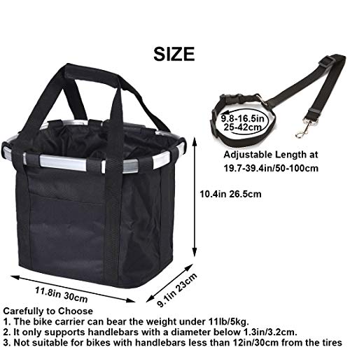 Pet Dog Travel Bike Basket 2-in-1 Dog Bicycle Carrier Cat Soft Sided Carrier Pet Easy Install Detachable Cycling Bag for… - Image 2