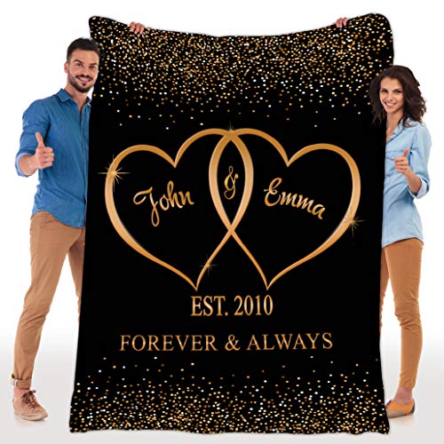 Stylish Gears (Made in USA Personalized Blankets for The Closest One to Your Heart Custom Premium Mink Sherpa Blanket Couple, Custom for Couples (60