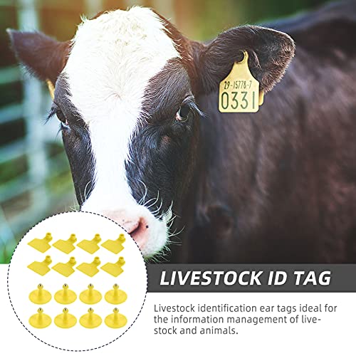 Generic 100PCS Cabra Gado Brincos Da Orelha Tags Numerados para Ovinos Vaca Gado Porco Cão Orelha Et