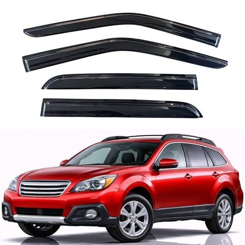 Image of KPY Rain Guards Fit for 2010-2014 Subaru Outback, Out-Channel Window Visors Vent Wind Deflectors 4PC, Car Accessories for 10-14 Outback (Excludes Limited Model)