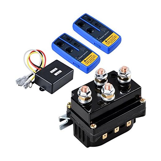 Combo 12 Volt Wireless Winch Remote Control Kit Twin Range max. 150ft + 12V 500A Winch Solenoid Contactor Relay for 8000lbs-12000lbs ATV UTV 4WD 4x4 Winches
