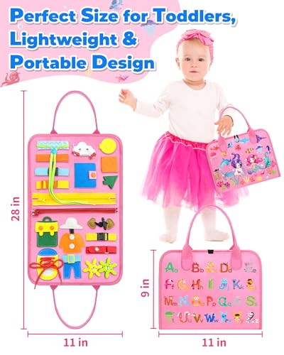 gojmzo busy board montessori toys for toddler girl birthday gifts busy book sensory toys for toddlers learning educational toddler travel activities