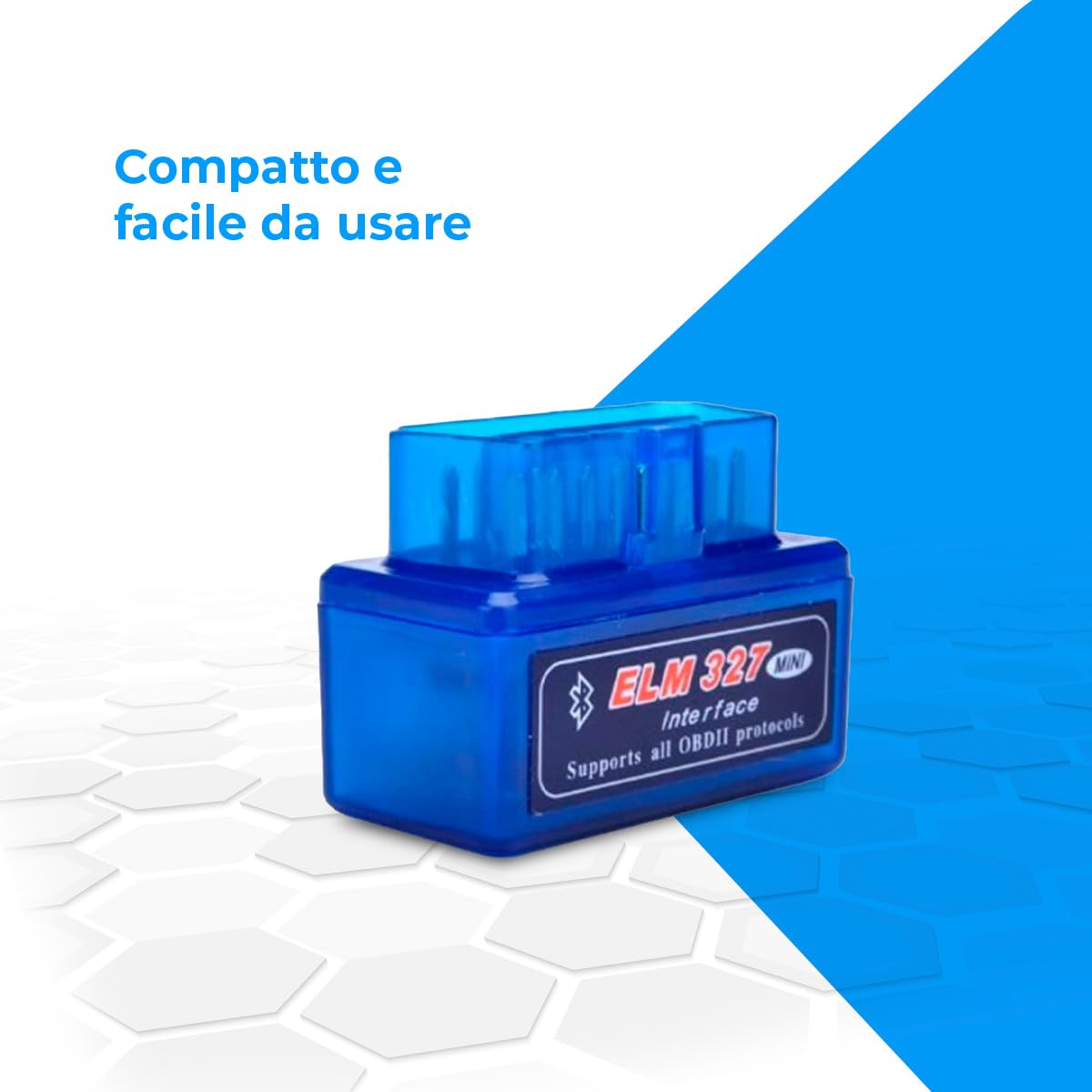 NK Mini ELM327 Auto Diagnostica Bluetooth 2.0 - per Test OBD2, Connessione Diretta allo Smartphone, Facile da Usare, Supporto dei Protocolli OBD 2 (Compatibile con la Benzina dal 1996 in Poi)