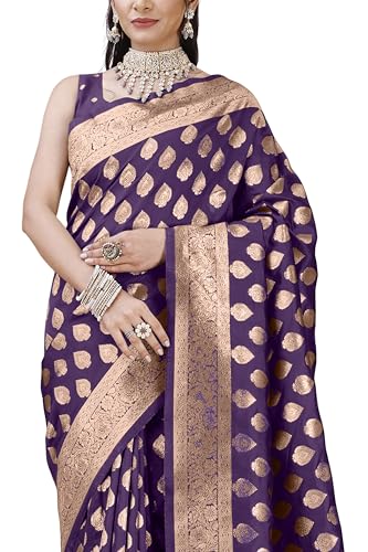 Image of MIRCHI FASHION Women Saree | Banarasi Silk Woven Design Daily Regular Use Sari with Blouse