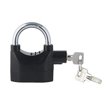 Saiyam Metal Anti Theft Security Alarm Pad Lock with Security 110db Siren for Bicycle Motorcycle Door Gate Bike (Black)