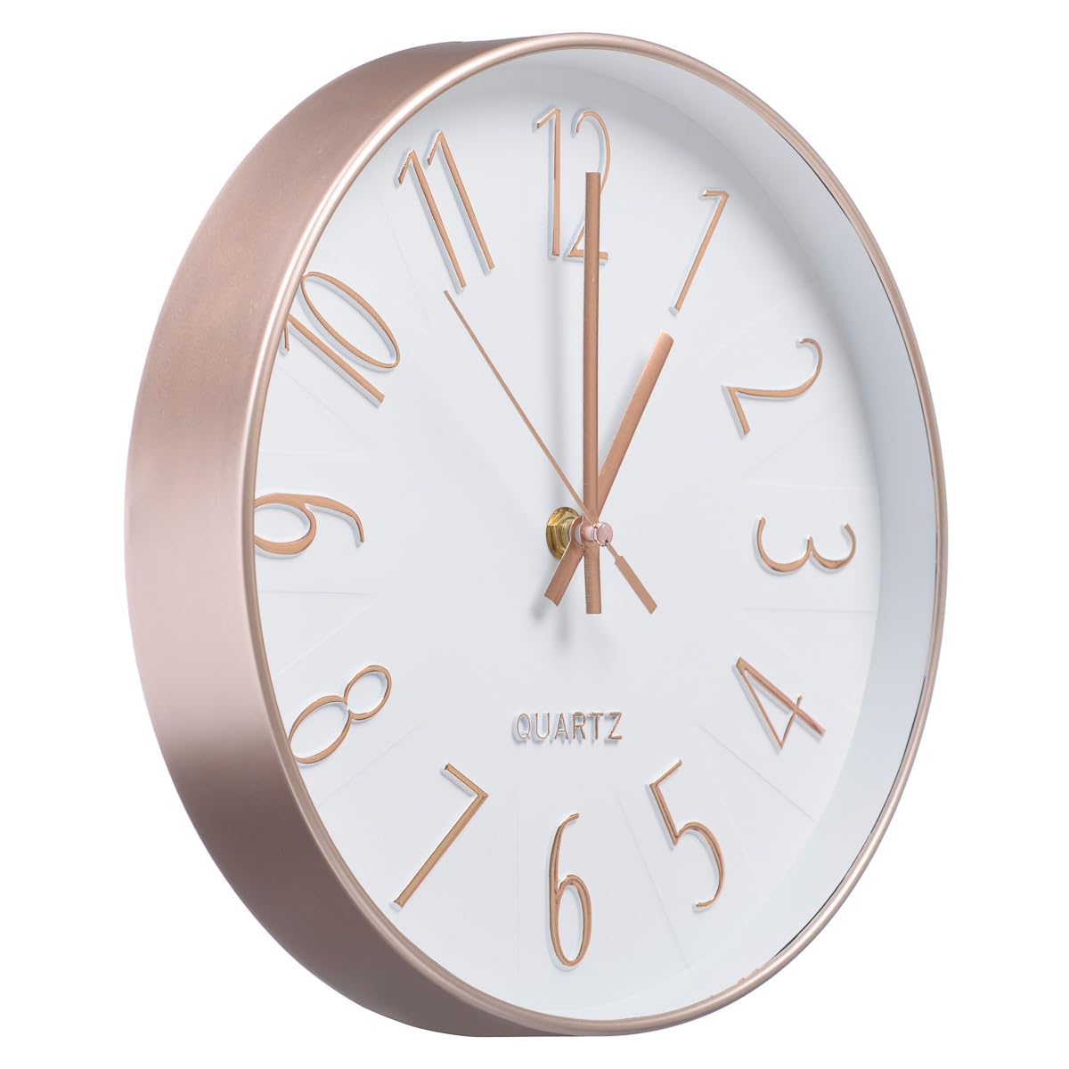 Relógio De Parede 25 Cm Decorativo Rosê Gold REL-096 Branco