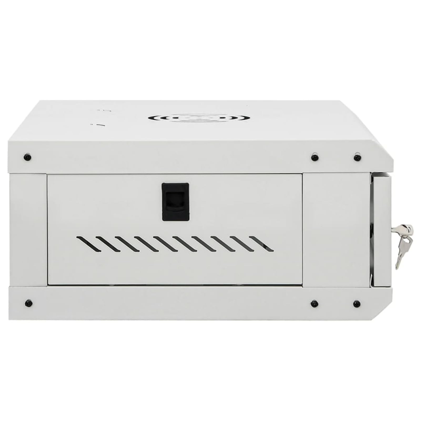 4U Armadio di rete da parete da 19 pollici, grigio, in acciaio laminato a freddo con porta frontale chiudibile, 53 x 40 x 21 cm, per ufficio e infrastrutture IT