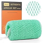 African Net Sponge Authentic with Knots, Exfoliating Body Scrubber for Dead Skin Removal, Back Scrubber for Foot, Scalp & Body Wash, Loofah Sponge Bathing Accessories （Mint Green）