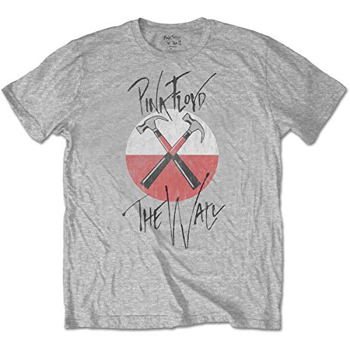 Pink Floyd The Wall Faded Hammers Logo T-Shirt, Noir (Black Black), Large Homme