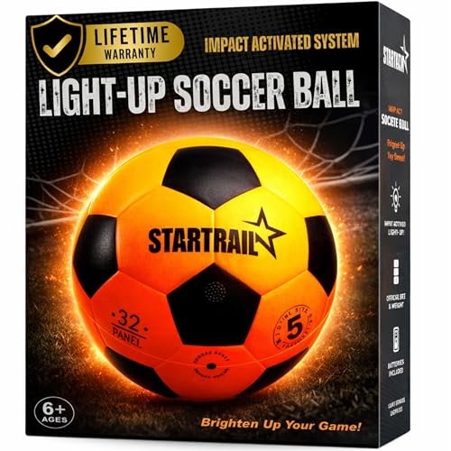Light Up Soccer Ball, Glow in the Dark Ball NO 5, Soccer Gifts for Boys 8-12, 12-14 Year Old, Kids &...